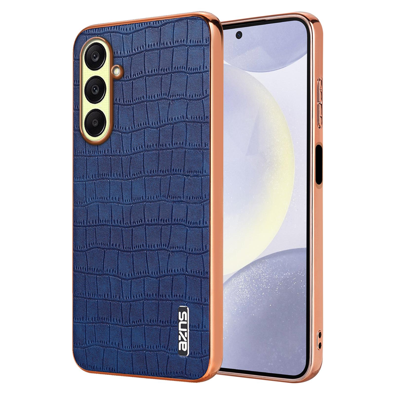 

AZNS Чехол для Samsung Galaxy A26 5G Гальваническое покрытие Текстура крокодила ПУ+ТПУ Чехол для телефона Blue
