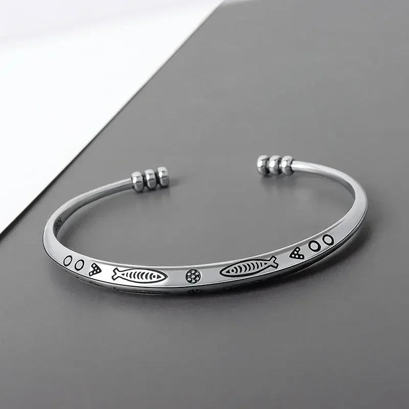 Fashionable Wings Feather Adjustable Cuff Bracelet for Men Trendy Open Design Lucky Jewelry Gift