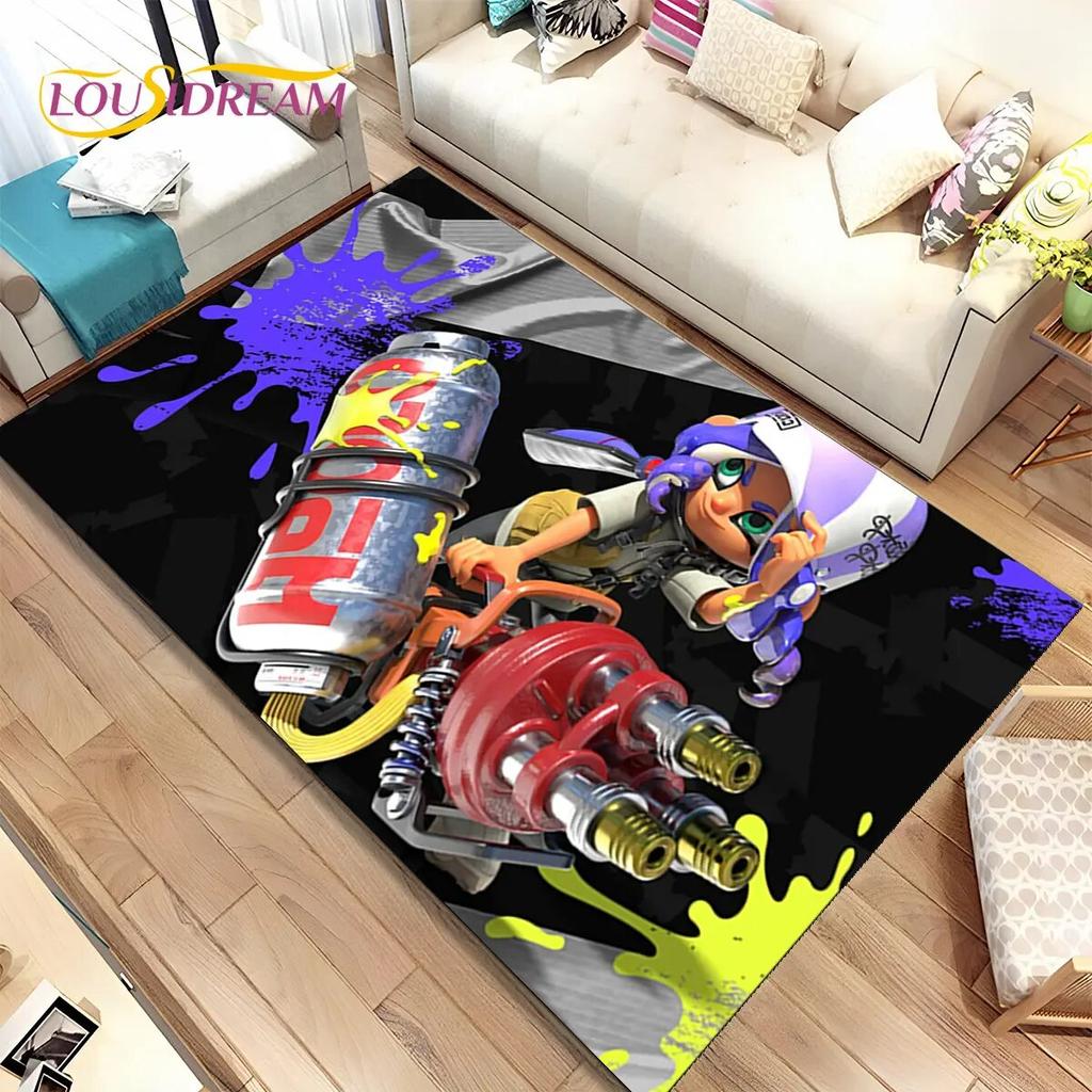 Cartoon Games S-Splatoon Gamers Area Rug,Carpet Rug for Living Room Bedroom Sofa Doormat Decoration,Kid Play Non-slip Floor Mat
