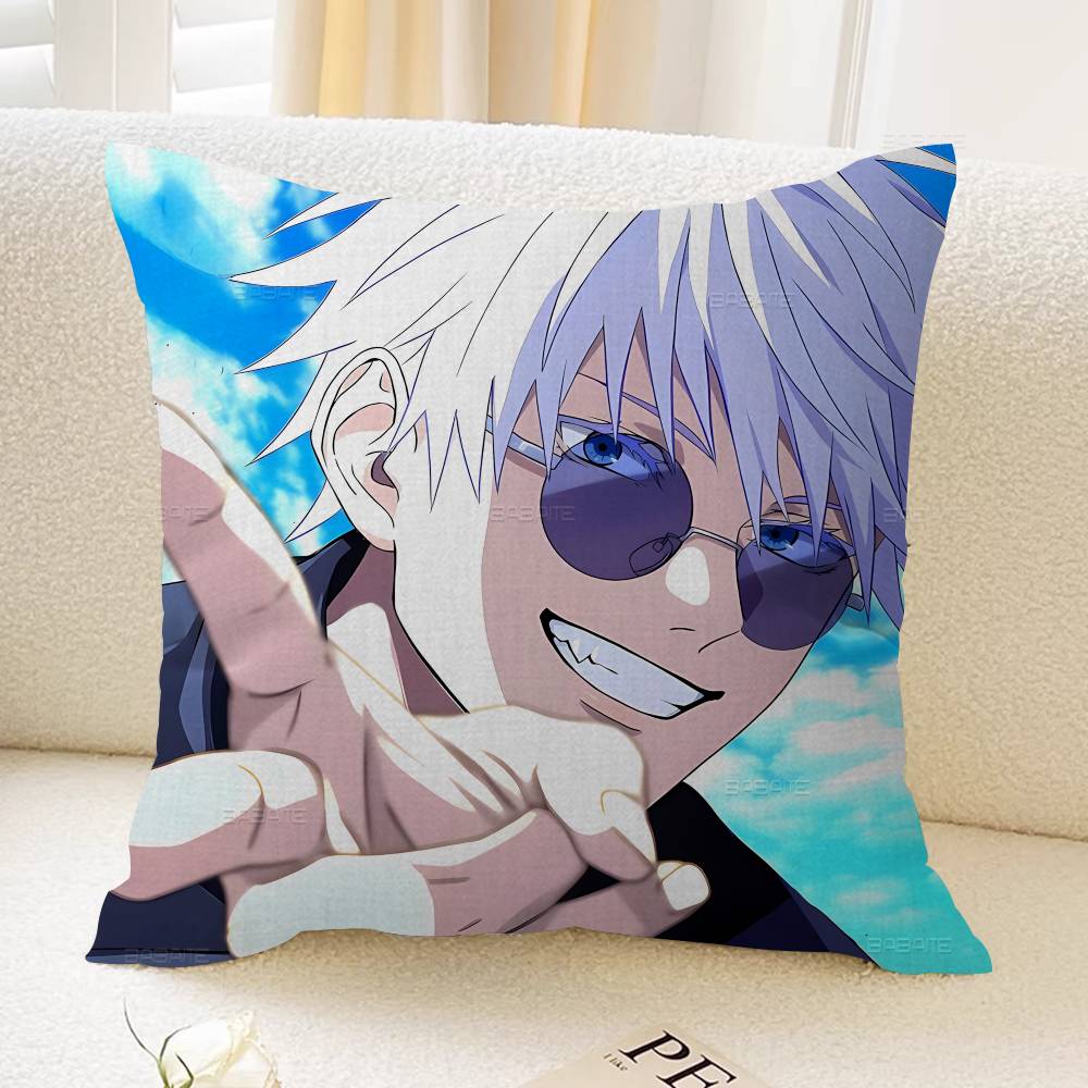Cartoon Figure Gojo Satoru Cushion Cover Car Throw Pillow Case For Sofa Car Christmas Gift xcm xcm