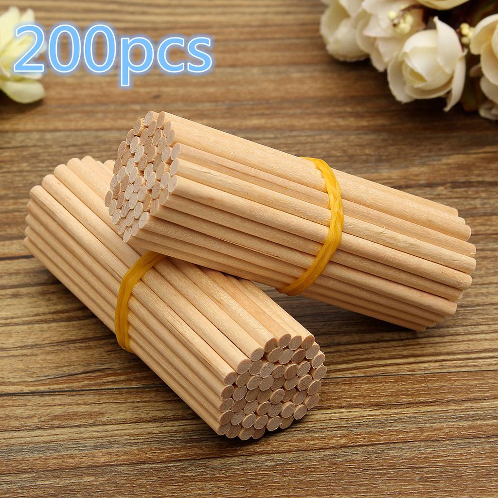 Bastoncini rotondi, bastoncini rotondi riutilizzabili in legno di betulla naturale da 80 mm, 100 pezzi per modellismo per bambini