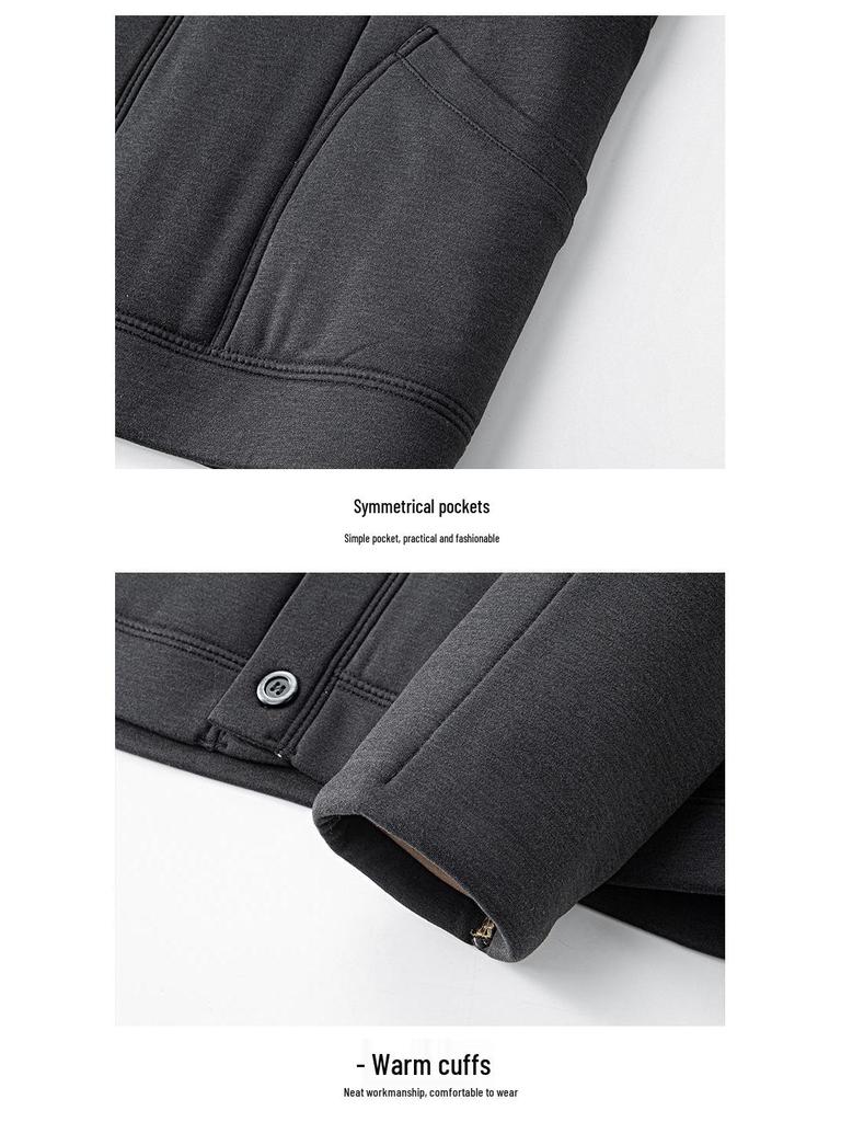 Winter Plus Velvet Grandpa Style Cotton Jacket for Seniors