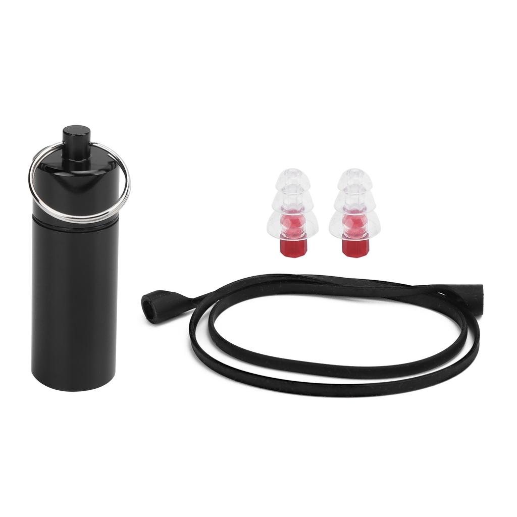 22x67mm Musician Ear Plug Red Noise Reduction Waterproof with Silica Gel Cord Storage Bottle