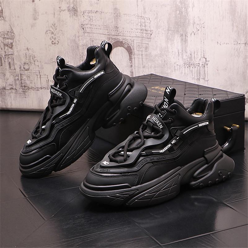 

Новые мужские кроссовки, модные трендовые туфли на платформе, мужские повседневные легкие кроссовки для бега, цветные мужские туфли для папы 38 чёрный