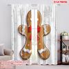 2pcs 2D Flat Printing Merry Christmas Window Drapes Christmas Gingerbread Man2 Polyester Without Electricity Party & Holiday