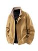Men's Retro Stand Up Collar Jacket Autumn Long Sleeve Windproof Stand Collar Zip-Up Top Versatile Casual Sport Outerwear Coat