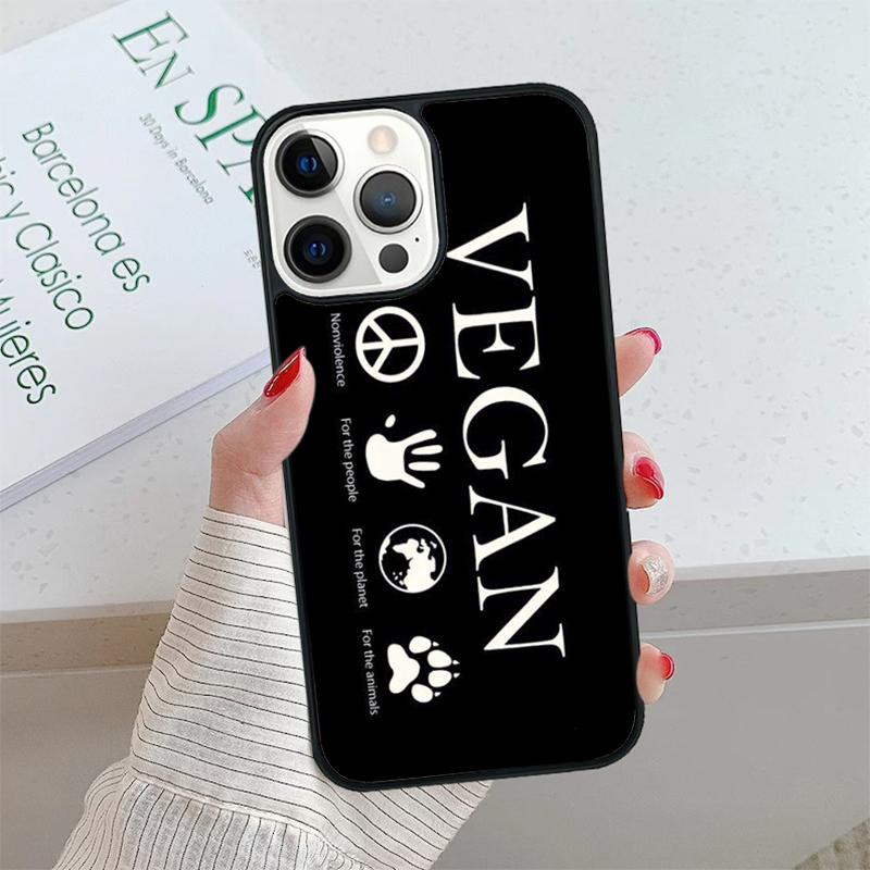 Vegan Vegetarian Phone Case Cover For iPhone 17 Air 15 16 16e 14 13 Pro Coque 12 11 Pro Max For Apple PLUS Fundas