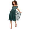 Maya Deluxe Womens/Ladies Sequin Bardot Short-Sleeved Midi Dress