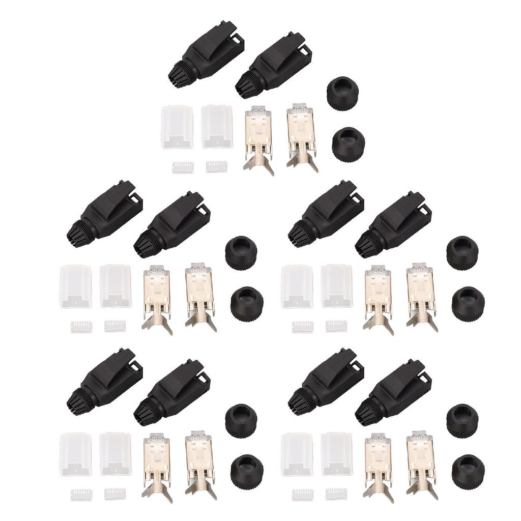 10 Set Assembly Type RJ45 Connector Kit 8 Core Cat5e Cat6 Industrial Ethernet Modular Plugs