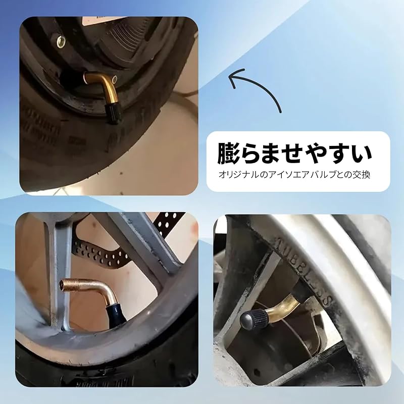 Motorcycle Air Valve Set (2 pieces) L-shaped Rubber Tubeless Valve, Snap-in Type PVR-70, for Scooters, Motorcycles, and Small Wheel Bikes. Durable