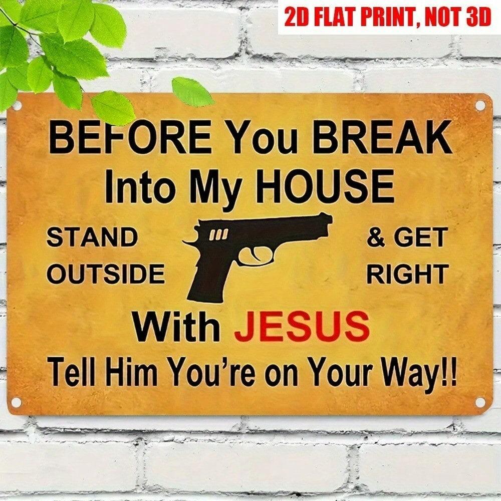 Funny Metal Tin Sign Vintage Wall Art Decor Jesus Home Blessing