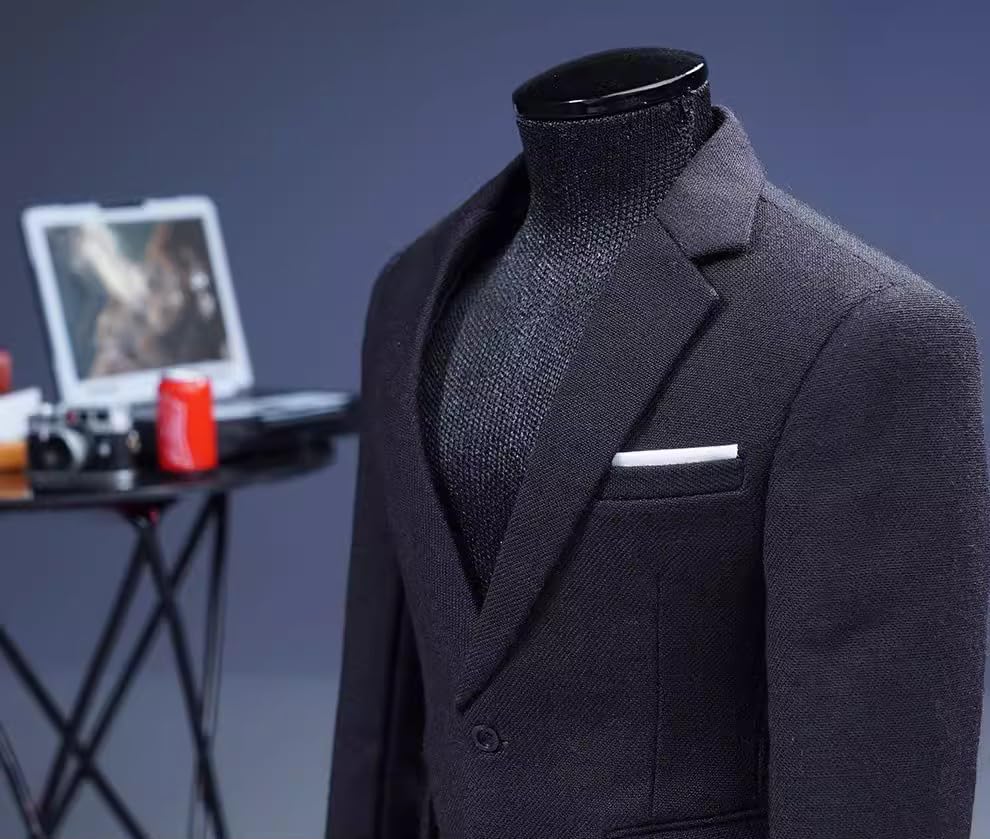 1/6 Scale Figure Accessories/Men's Men's Suit Outfit Set, Professional Men's Suit, Black Suit (Head and Body Not Included)