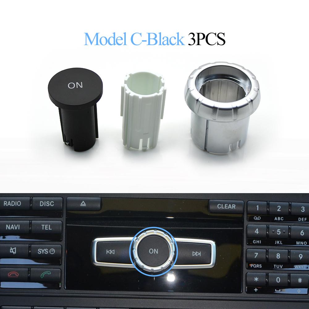 3PCS Car Center Console Radio CD Player Buttons Switch Cap Knob Cover For Mercedes Benz C E GLK W204 X204 W212 W207 W218 W166