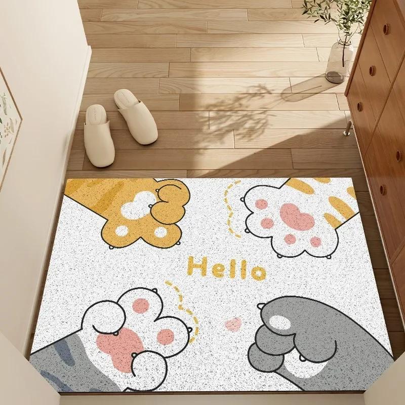 Cartoon Cat Series Mat Non-slip Easy To Clean Rug Wrinkle-Resistant Doormat Indoor Washroom Entrance Decorative Washable Carpet