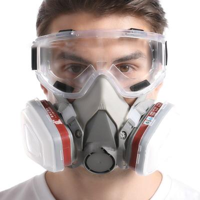 7 in 1 Original 6200 Atemschutzmaske, wiederverwendbare Halbgesichtsabdeckung, Gasmaske mit Baumwollfilterbrille für Lackier-, Sprüh- und Polierarbeiten