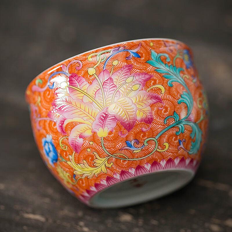 Cha Xun Phoenix Tail Enamel Gilded Silver Teacup Set