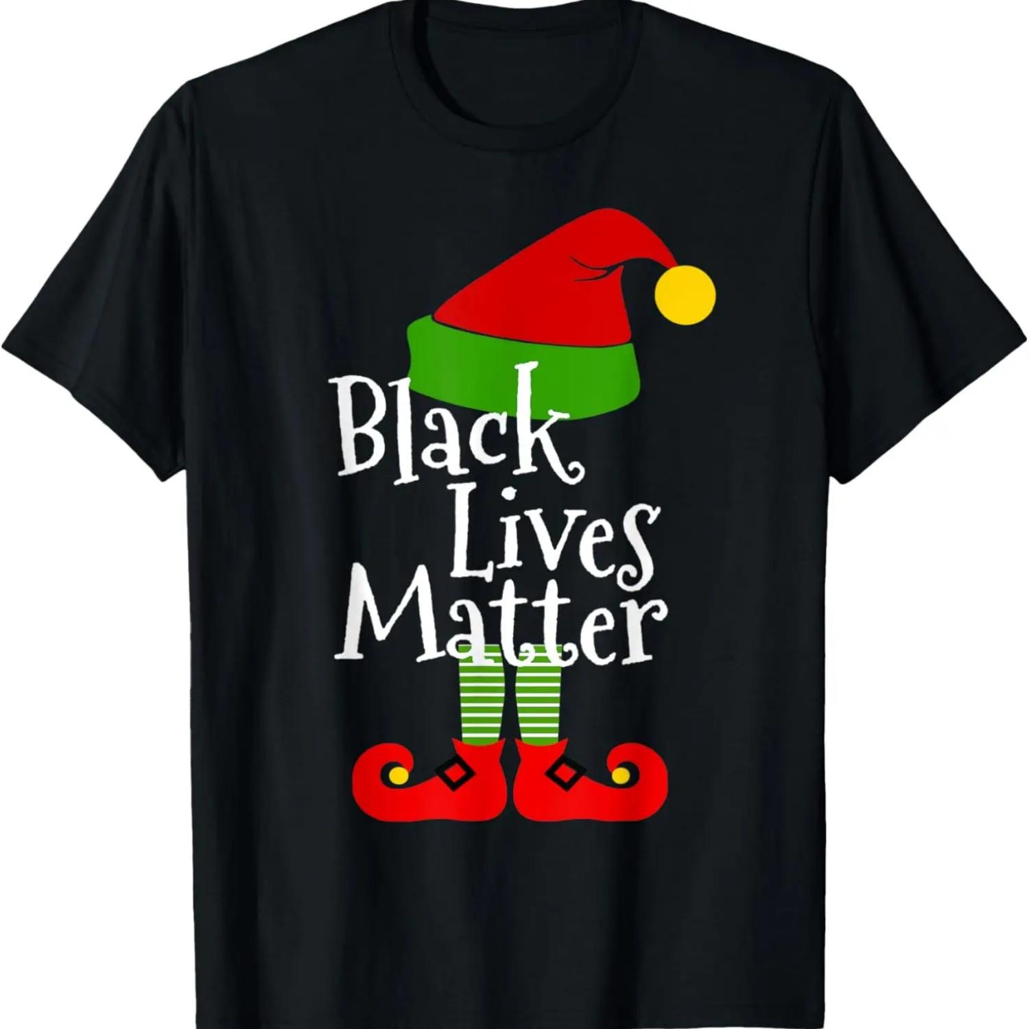 ELF Christmas Black Lives Matter Equality Pride Gift 2021 T-Shirt S чёрный