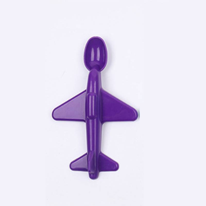 Childrens Airplane Shaped Plastic Spoon With Cute Design For Kids Meals And Gifting фиолетовый