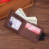 Men's Horizontal Zipper Wallet with Magnetic Buckle - Youth Card Holder