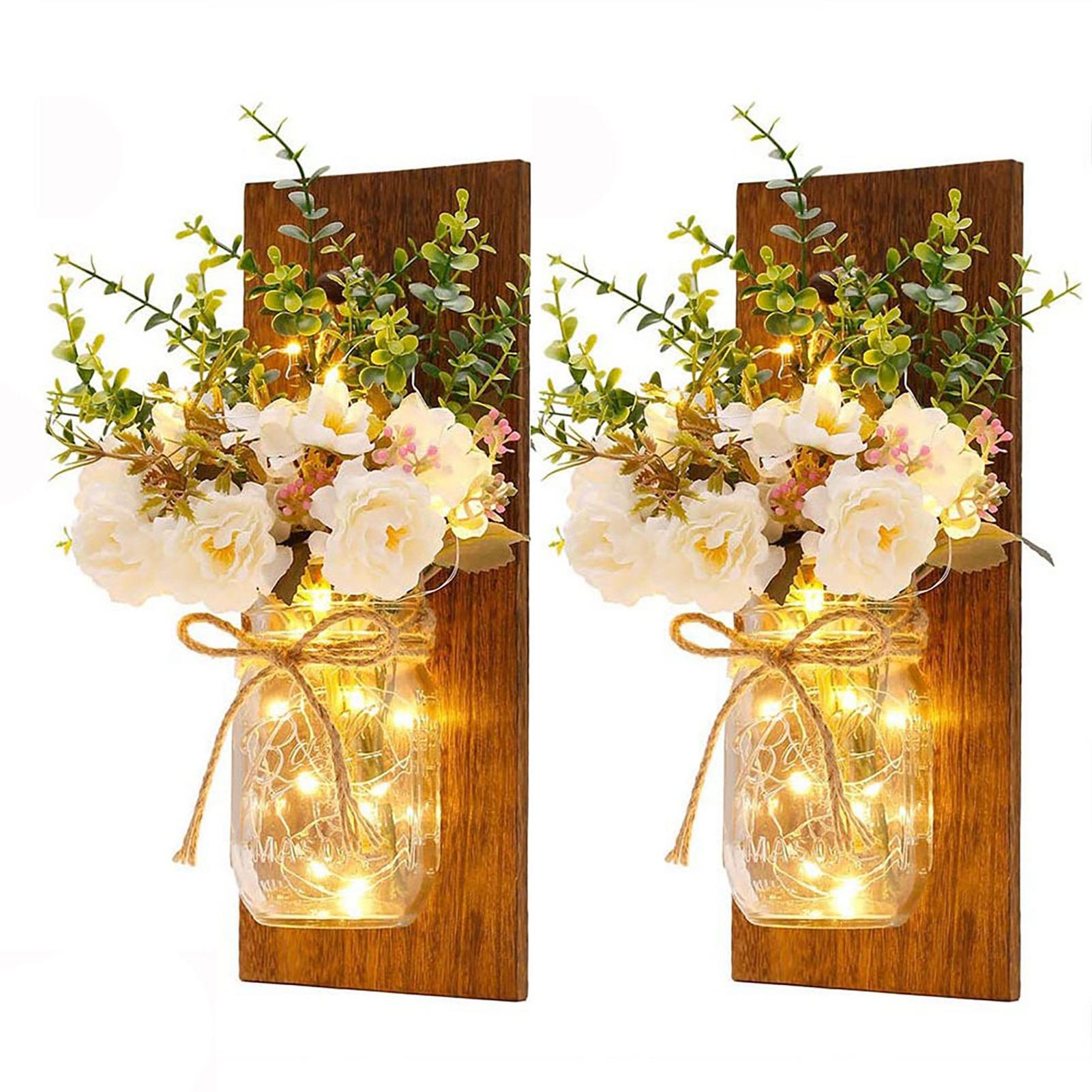 

Светодиодные настенные светильники Mason Jar для внутреннего и наружного использования, подвесные светильники для патио, настенные украшения для дома