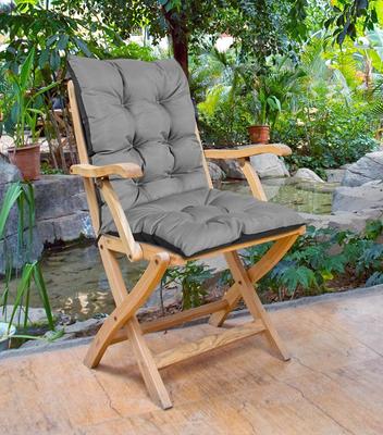 Μαξιλάρι καρέκλας κήπου, αδιάβροχο, δεμένο με κορδόνια, 50x50x80 cm