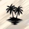 Metal Wall Art Palm Tree Silhouette Island Design Decorative Iron Artwork for Modern Minimalist Home or Office Wall Decoration