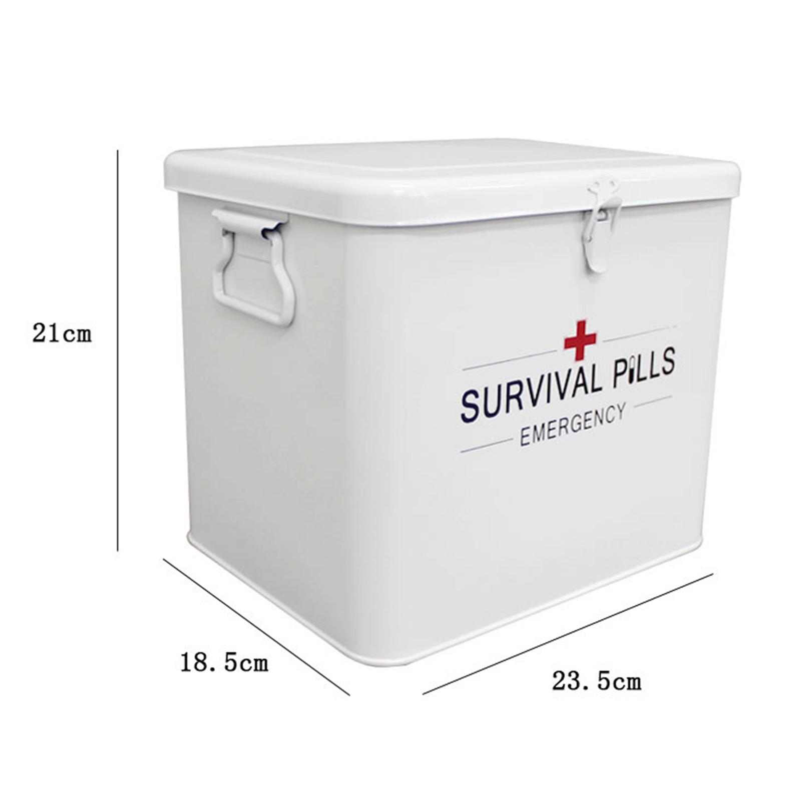 First Aid Storage Box Medicine Cabinet Sturdy Multifunctional Portable Medical Storage Box with Secure Latch Family Emergency белый