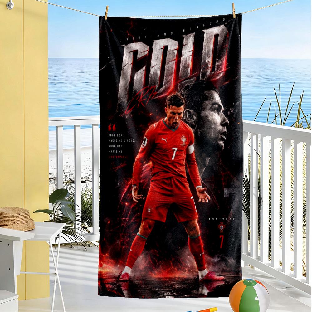 Cr7: Serviette de plage Révélée Séchage rapide Microfibre Douce Confortable Légère Portable pour la Natation, la Plage, le Camping, les Voyages, les Accessoires de Plage, la Salle de Sport