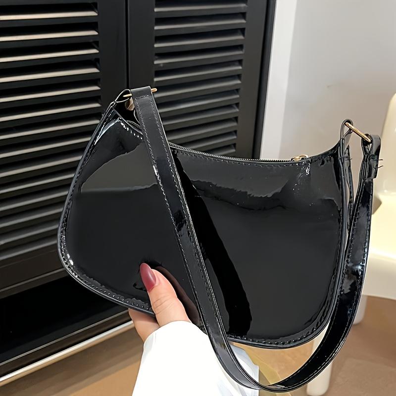 Stylish Solid Color Shoulder Bag, Mini Women'S Underarm Bag, Secure Zipper Wallet, Phe Pouch, Perfect Gift Choice, Fixed Strap