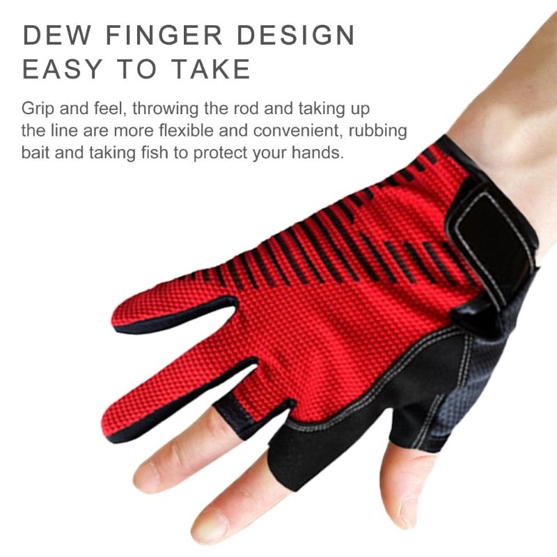 3 Fingerless Fishing Gloves Quick Drying Nonslip Fishing Gloves for Kayaking Paddling Driving Hiking Comfortable To Wear