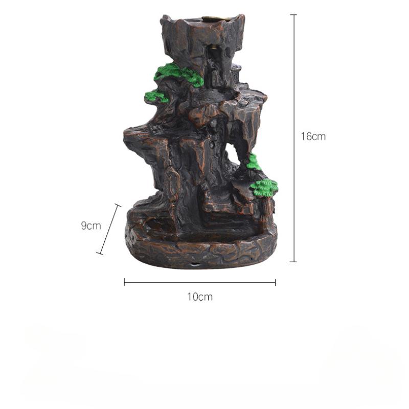1 Pc Mountain Waterfall Counter Current Incense Burner - Enchanting Smoke Effect Relaxing Decoration for Spa Yoga Meditation 7