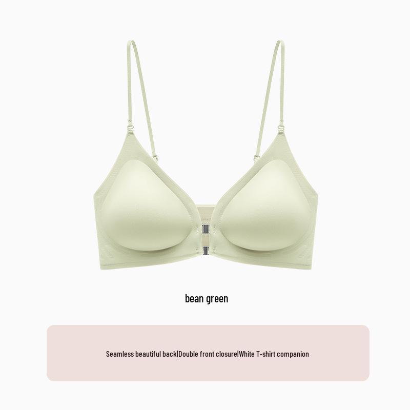 Women's Seamless Push-Up Bra: Front Buckle, Anti-Sagging, Side Support, Wire-Free, Fixed Cup
