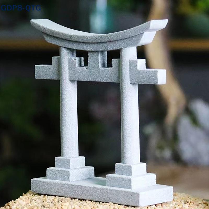 NEW Torii Gate Japanese Aquarium Decor Miniature Ornament Garden Shrine Shinto Landscape Sandstone Micro Decoration Simulation