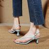 High-heeled toe sandals women's new square-head high-heeled shoes women's stiletto temperament strappy shoes