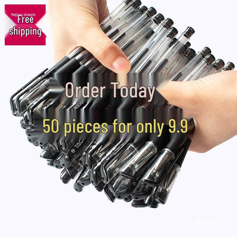 100 Black 0.5mm Water-Based Signature Pens for Office Use - Ballpoint Carbon Writing Pens