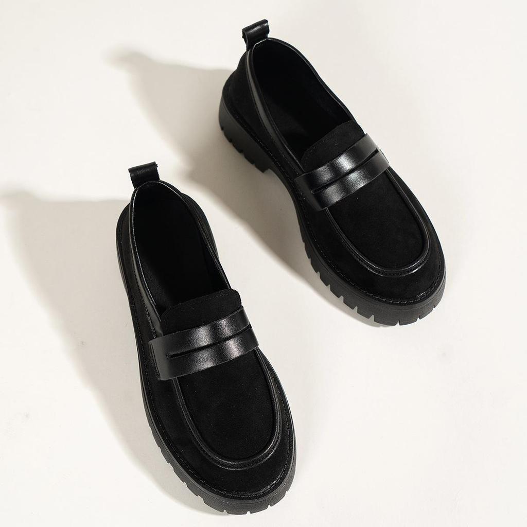 2024 Frühling/Herbst Leopardenmuster Britischer Stil Dicksohlige Loafer für Damen