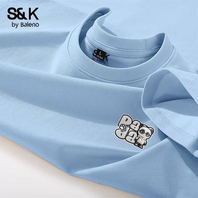 Baleno Men's S&K Guochao Panda Cotton Short Sleeve T-Shirt