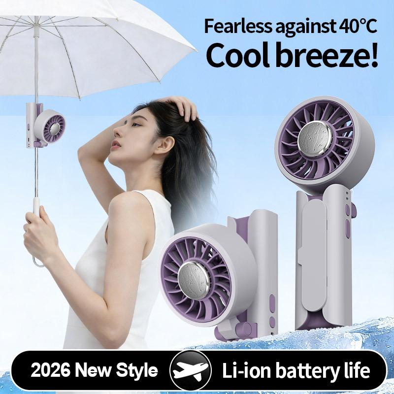 2026 Rechargeable USB Handheld Clip Fan with Ice Pack for Outdoor Camping
