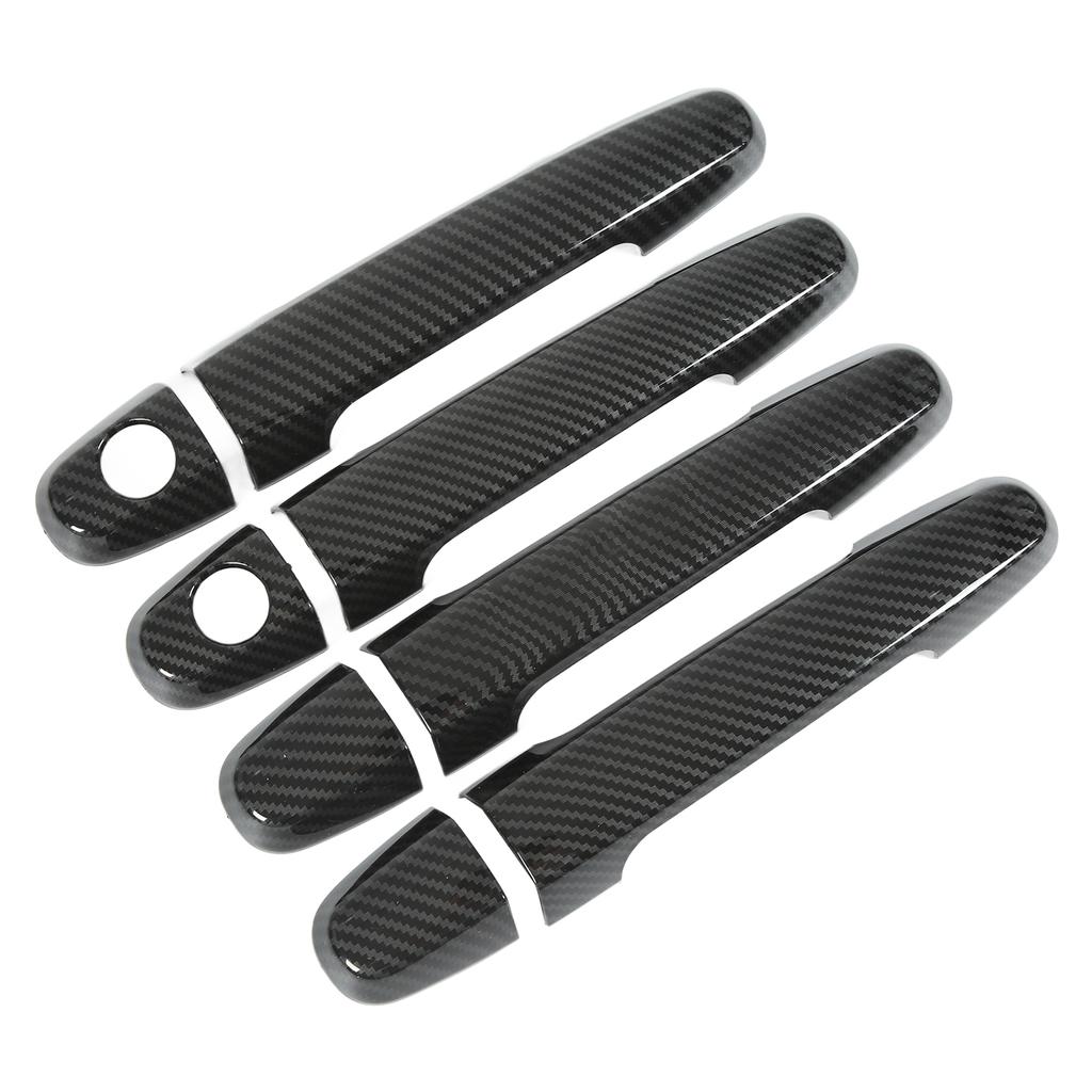 Carbon Fiber Style Exterior Door Handle Protector Cover Decorative Frame Replacement for Camry