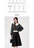 Women's Grey Knit Polo Shirt & Sleeveless Apricot Inner Layer Set, Spring/Autumn 2024 Collection.