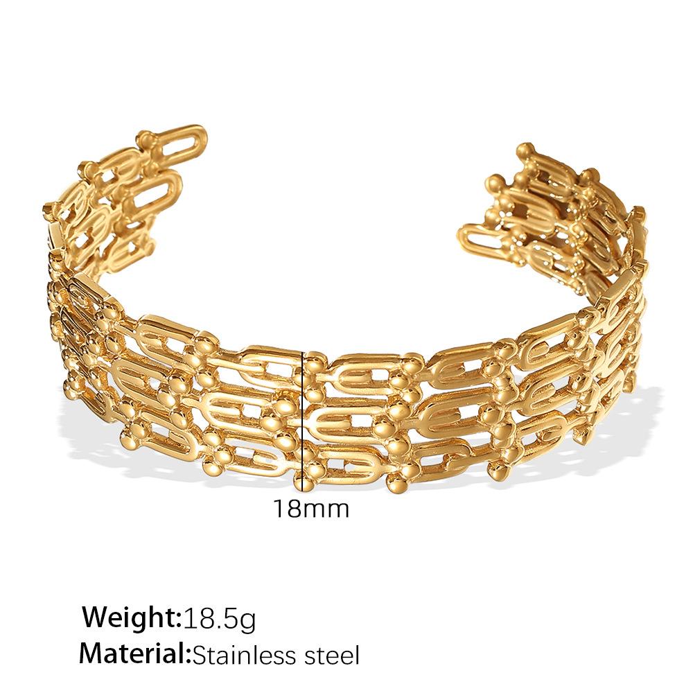 Personality Exaggerated Design Flower Starfish Water Drop Opening Bracelet Female Fashion Temperament Niche Titanium Steel Bracelet Female