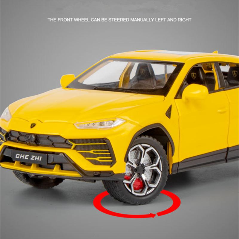 1/24 Lamborghini URUS Bison SUV-Sportwagenmodell aus Legierung, Druckguss-Geländewagen aus Metall, Automodellsimulation, Ton und Licht, Kinderspielzeug, Geschenk