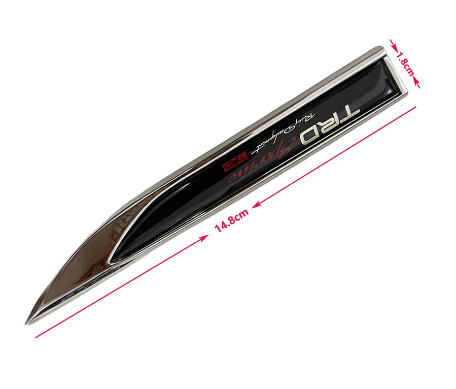 Honda Mugen MUGEN Fender Side Emblem Fender Garnish Sports Fender Side 3D Sticker Emblem Metal Sticker Plated Logo (2 Pieces) (MUGEN)