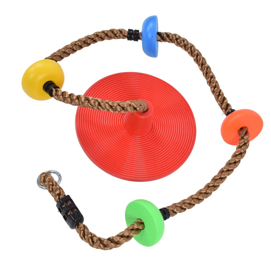 Disc Swing Seat Climbing Rope Colorful High Strength for Kids Children Indoors Outdoors