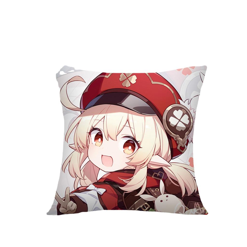 Simple Genshin Impact Printed Plush Pillow Home Cartoon Animation Two-dimensional Backrest Sofa Bedroom Home