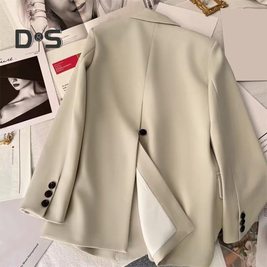 Women's Suit Spring Autumn Female Top Office Lady Blazer Loose Fit Thin Jacket Lapel Collar Coat for Work Leisure Time