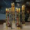 6Pcs LED Taper Candles Battery Operated Flameless Candles with Remote Control Christmas Light-up Candles for Home Winter Festive Decor