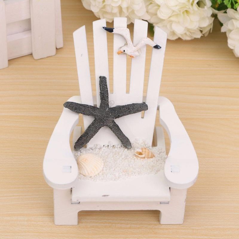 1 pièce Style Méditerranéen Bois mini Chaise de plage Décor Nautique Décoration Bois Décoration Maison accessoire weddi