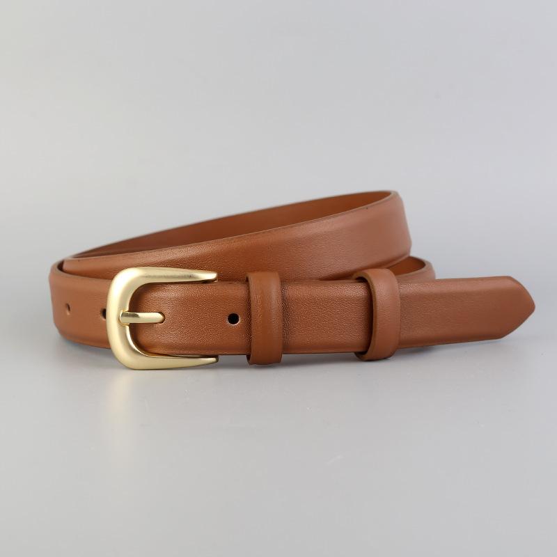 Women S Genuine Leather Belt Pin Buckle Simple Style For Jeans