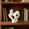 Living Room Art Piece 3D Printed Kissing Couple Figurine, Romantic Hollow-out Statue with Wide Solid Stable Base, Modern Delicate Carved Figurine